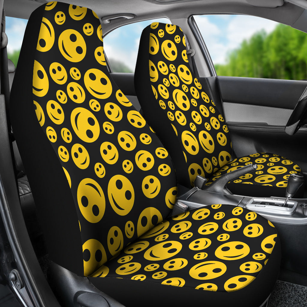Smiley Face Emoji Print Design LKS304 Car Seat Covers