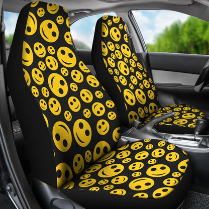 Smiley Face Emoji Print Design LKS304 Car Seat Covers