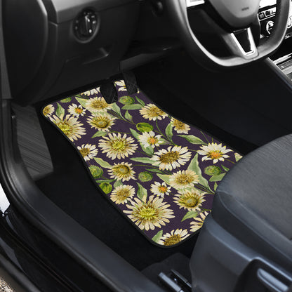 Daisy Vintage Print Pattern Car Floor Mats Front Back