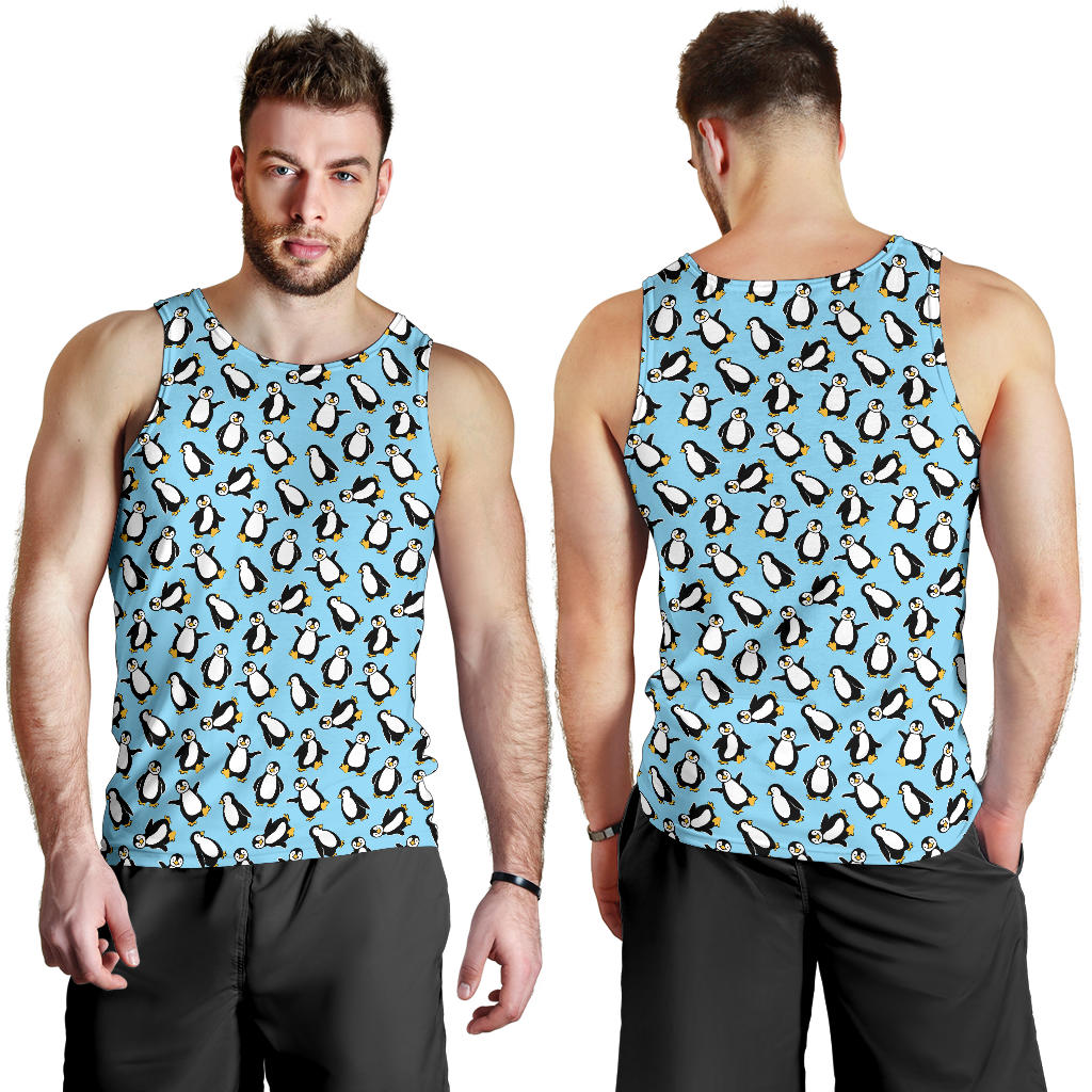 Penguin Happy Print Men Tank Top