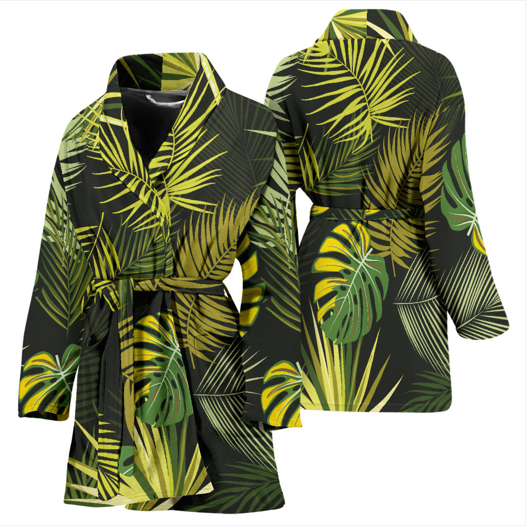 Palm Leaf Pattern Print Design A05 Women Bathrobe