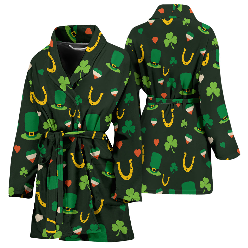 Shamrock Print Design LKS308 Women Bathrobe
