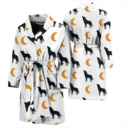 Wolf Moon Print Design LKS302 Men Bathrobe