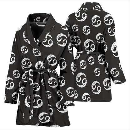 Cancer Zodiac Pattern Print Design 02 Women Bathrobe
