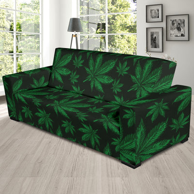 Pot Leaf Pattern Print Design A04 Sofa Slipcover