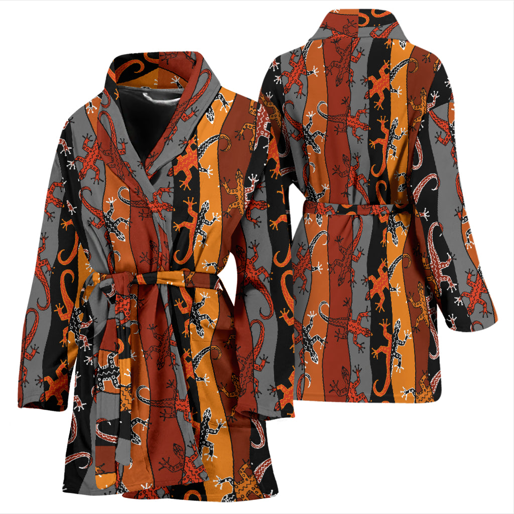 lizard Print Design LKS403 Women Bathrobe