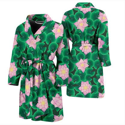 Water Lily Print Design LKS303 Men Bathrobe