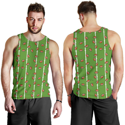 American Football on Field Themed Print Men Tank Top