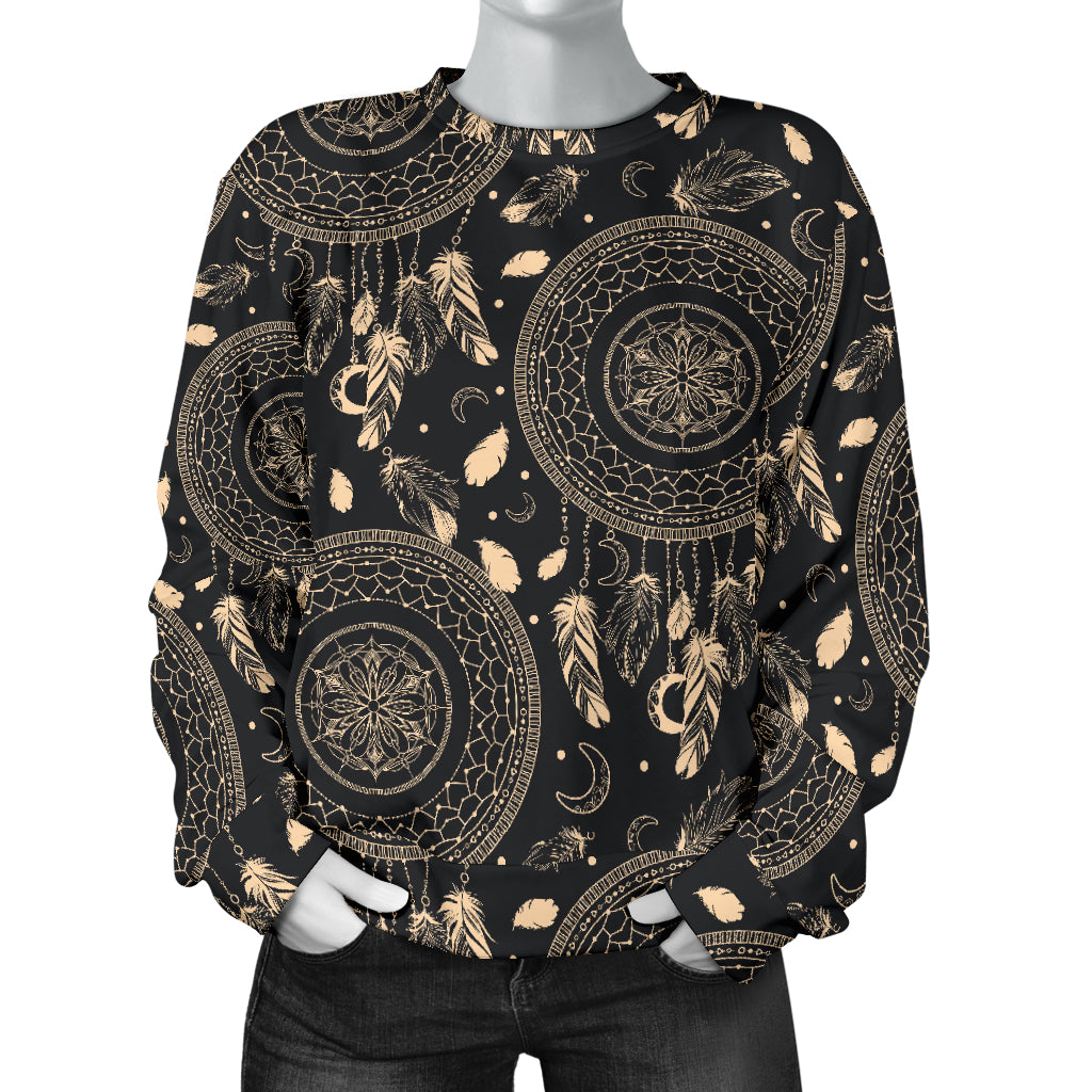 Dream Catcher Mandala Boho Moon Women Long Sleeve Sweatshirt