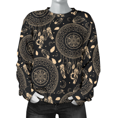 Dream Catcher Mandala Boho Moon Women Long Sleeve Sweatshirt