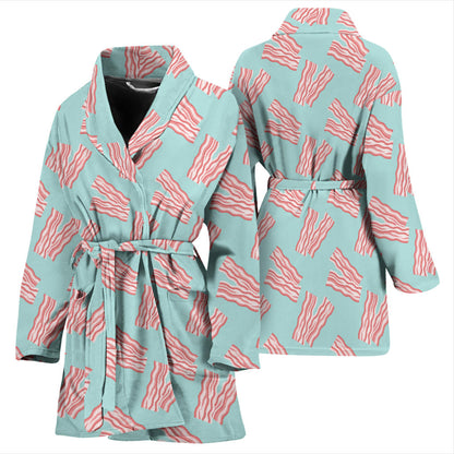 Bacon Pattern Print Design 04 Women Bathrobe
