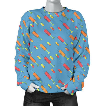 Phlebotomist Medical Pattern Women Long Sleeve Sweatshirt