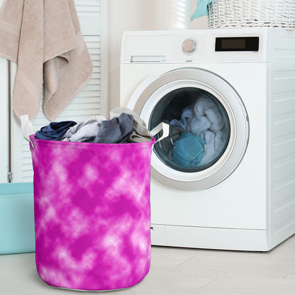 Tie Dye Pink Design Print Laundry Basket