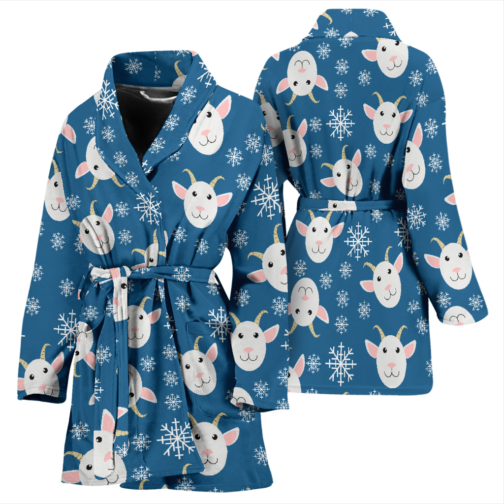 Goat Print Design LKS402 Women Bathrobe