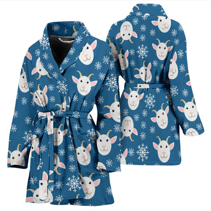 Goat Print Design LKS402 Women Bathrobe