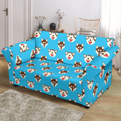 Siberian Huskies Print Design LKS306 Loveseat Couch Slipcover