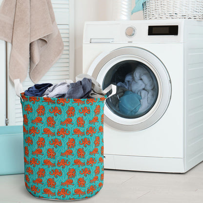 Octopus Cartoon Design Print Themed Laundry Basket