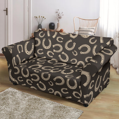 Horseshoe Print Design LKS303 Loveseat Couch Slipcover