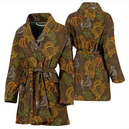 Thanksgiving Print Design LKS301 Women Bathrobe