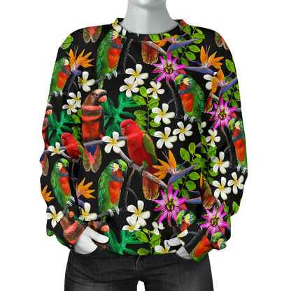 Parrot Design Print Women Long Sleeve Sweatshirt