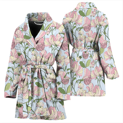 Sweet Pea Print Design LKS304 Women Bathrobe