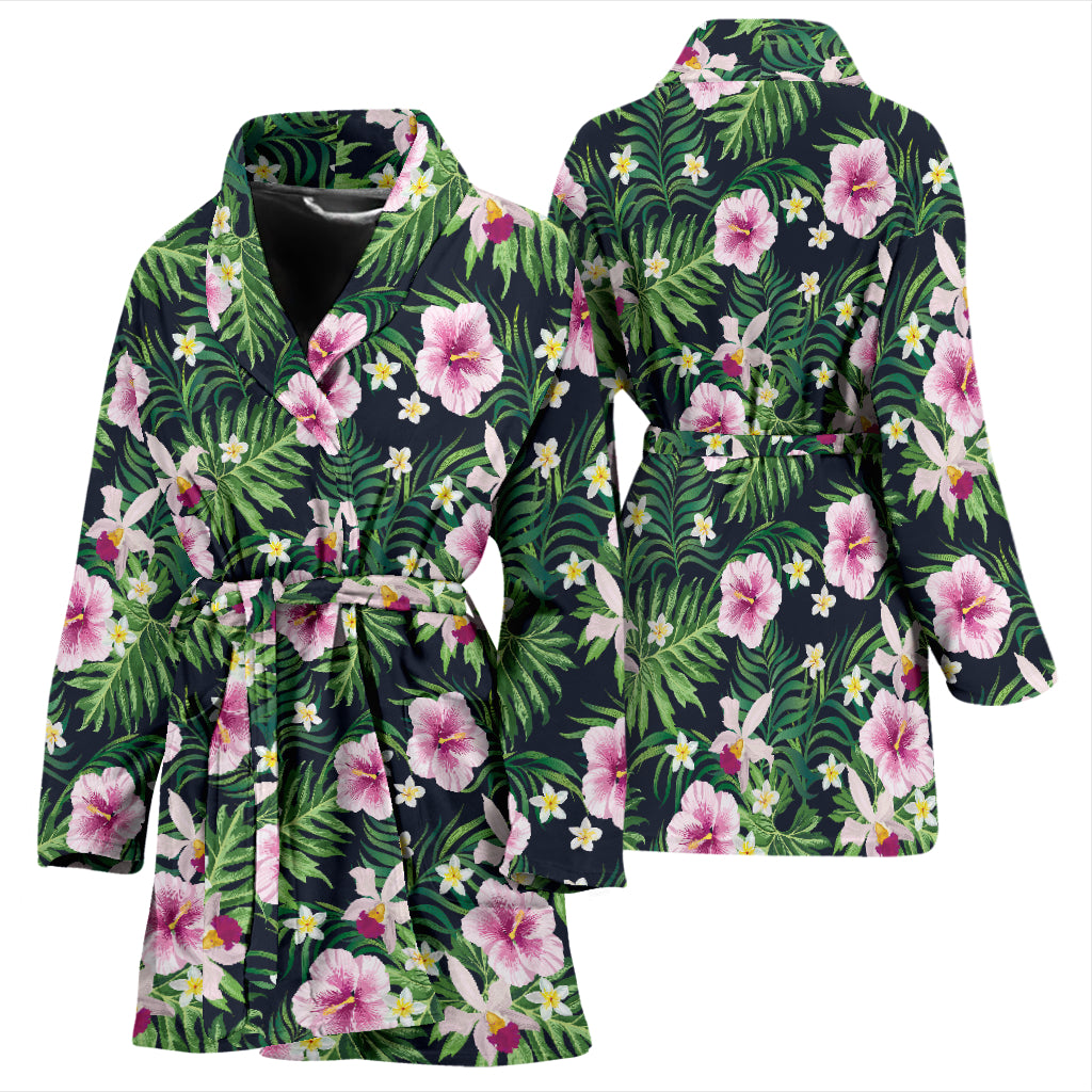 Hibiscus Tropical Print Design LKS309 Women Bathrobe