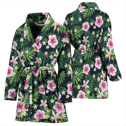 Hibiscus Tropical Print Design LKS309 Women Bathrobe