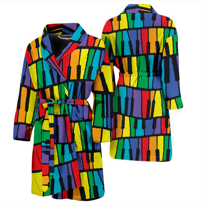 Piano Print Design LKS402 Men Bathrobe