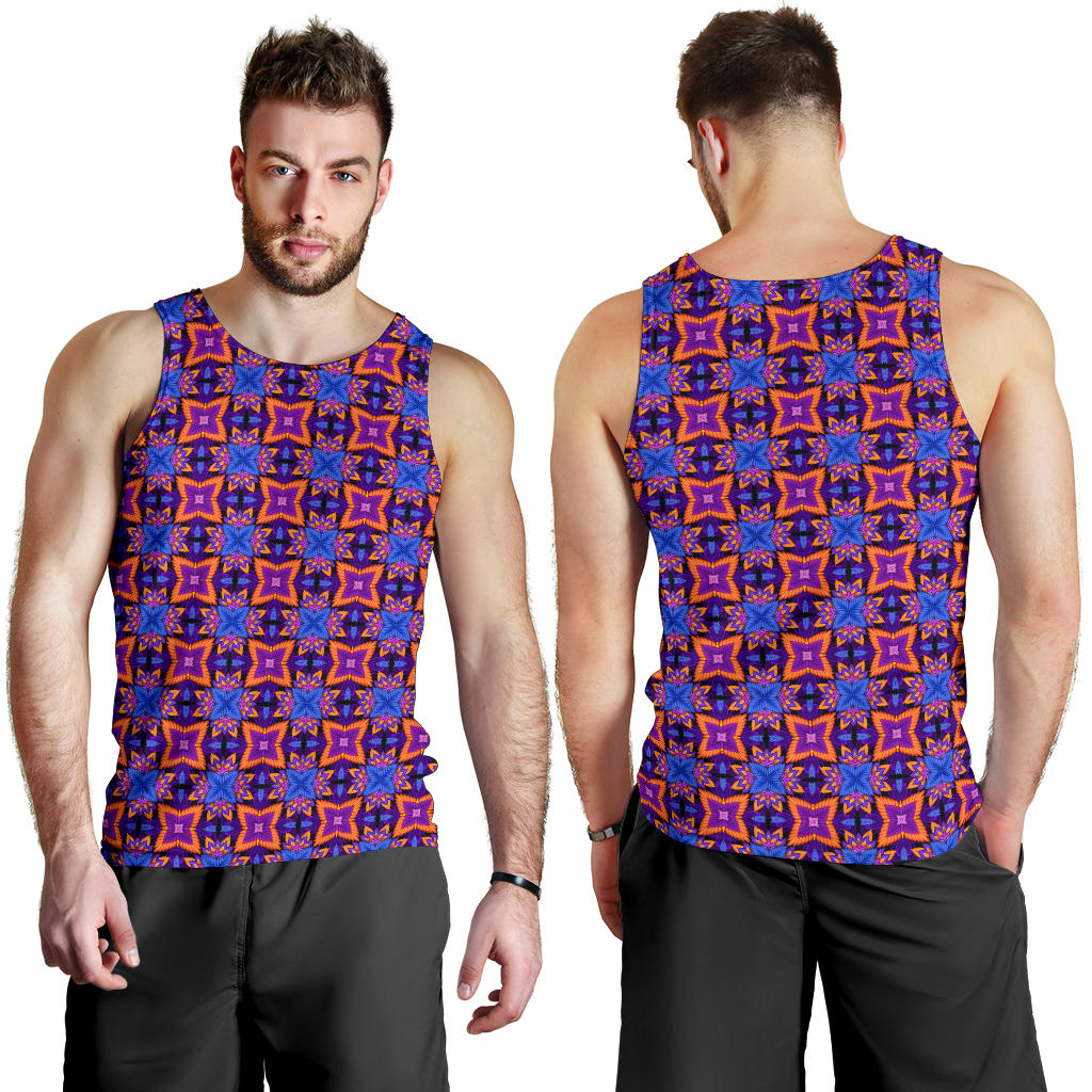 kaleidoscope Purple Orange Print Design Men Tank Top