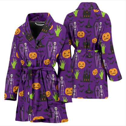 Halloween Print Design LKS403 Women Bathrobe