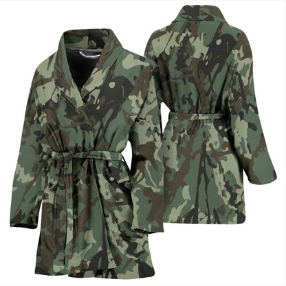 Camouflage Pattern Print Design 06 Women Bathrobe