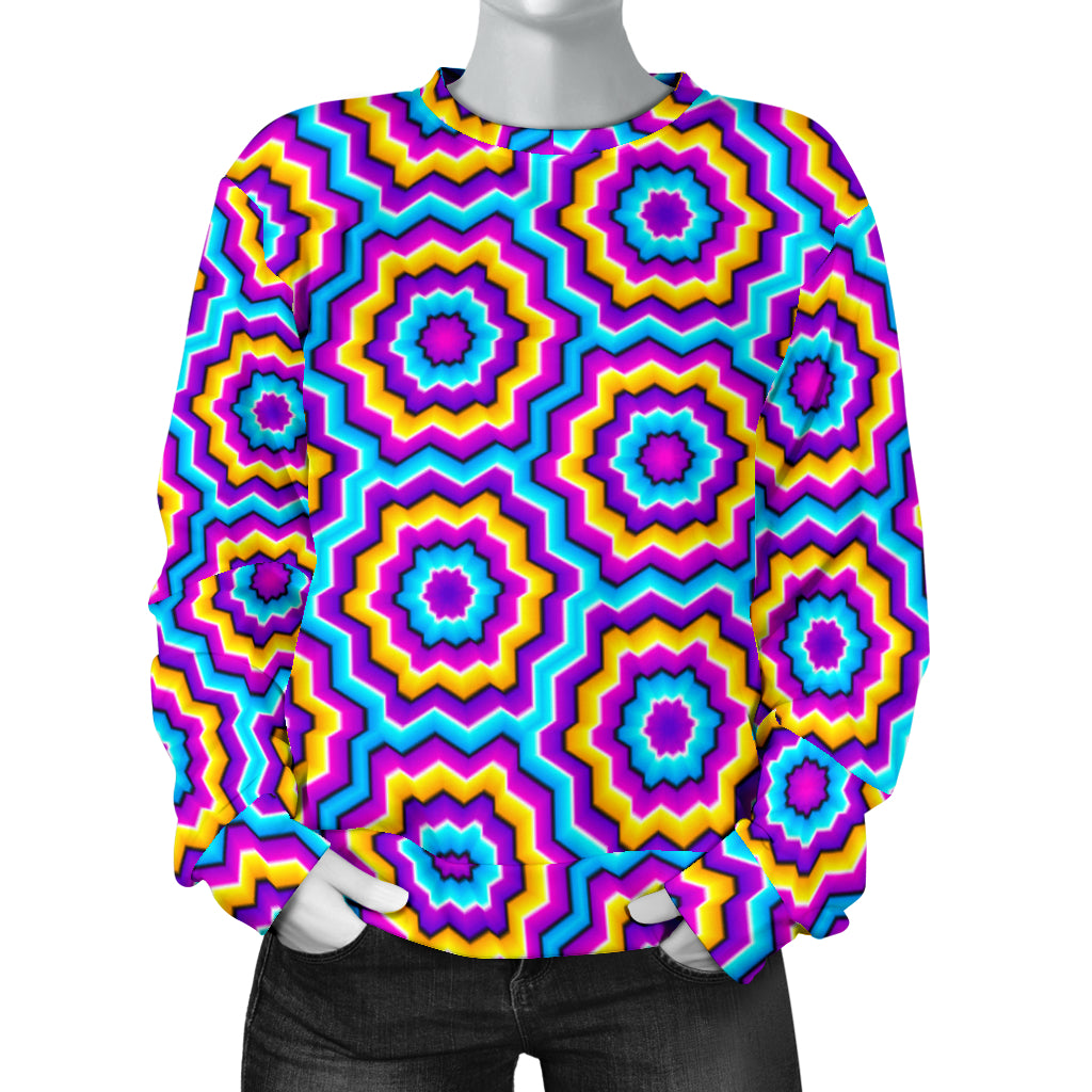 Optical illusion Techno Movement Women Long Sleeve Sweatshirt