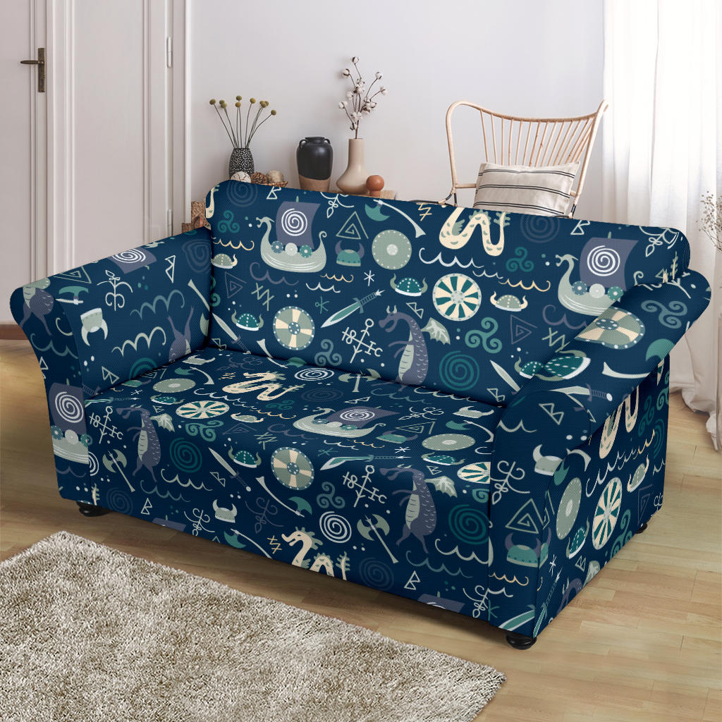 Vikings Print Design LKS305 Loveseat Couch Slipcover