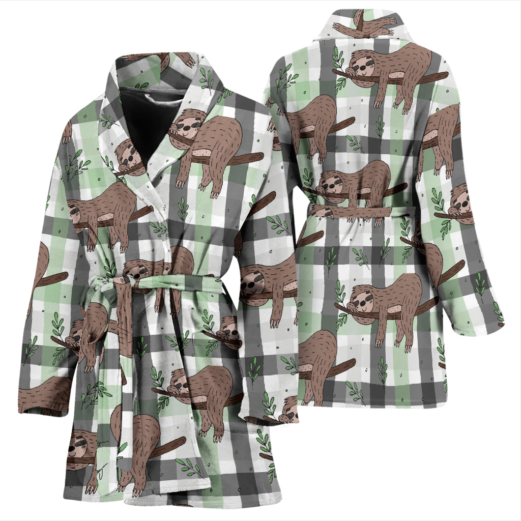 Sloth Print Design LKS301 Women Bathrobe