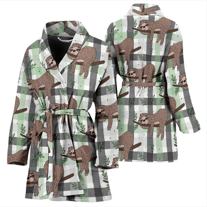 Sloth Print Design LKS301 Women Bathrobe