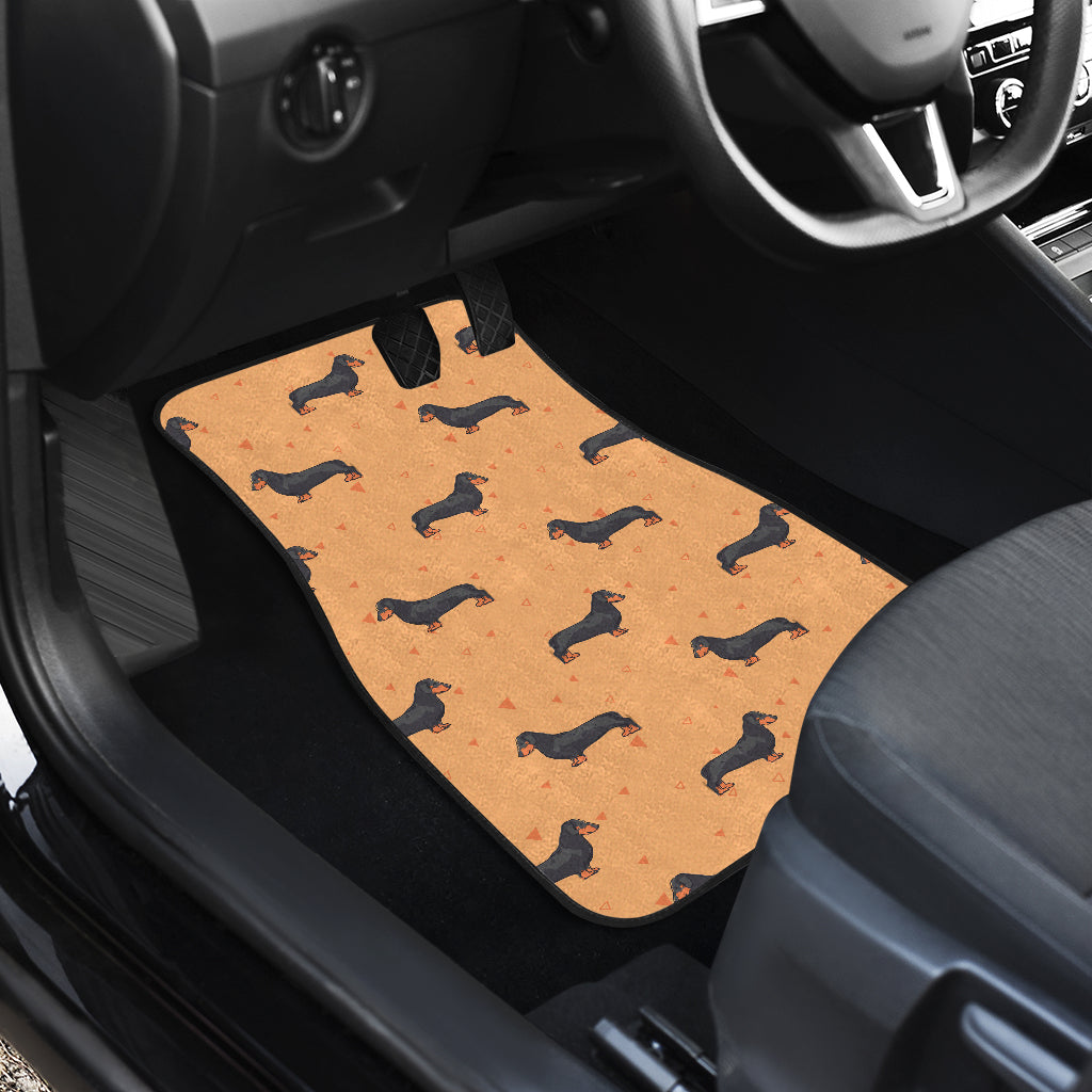 Dachshund Draw Print Pattern Car Floor Mats Front Back