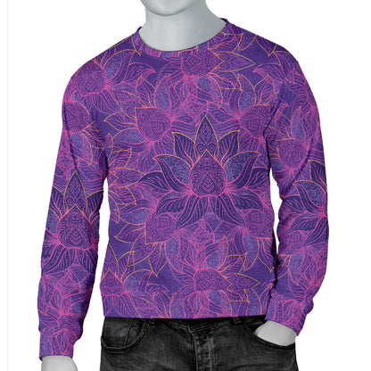 Bohemian Lotus Mandala Style Men Long Sleeve Sweatshirt
