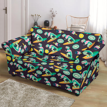 Surfboard T Rex Print Design LKS301 Loveseat Couch Slipcover