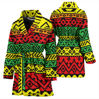 Rastafarian Pattern Print Design A02 Women Bathrobe