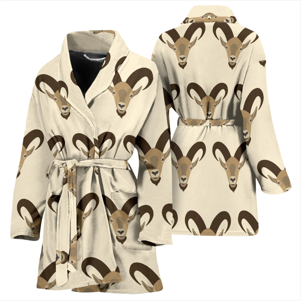 Goat Pattern Print Design 01 Women Bathrobe