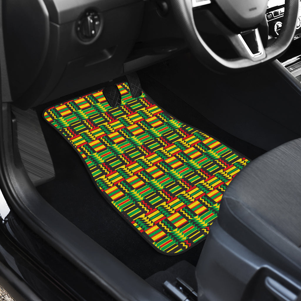 African Zip Zag Print Pattern Car Floor Mats Front Back