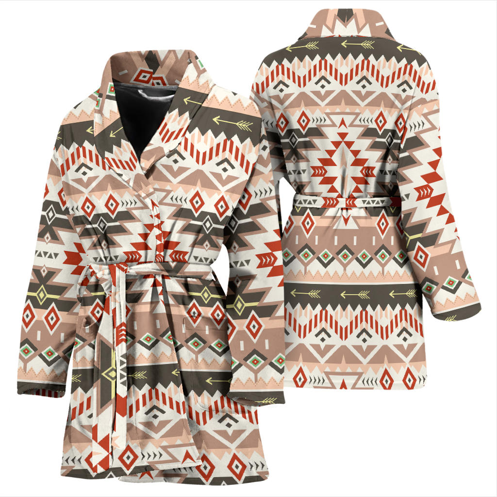 Aztec Pattern Print Design 05 Women Bathrobe