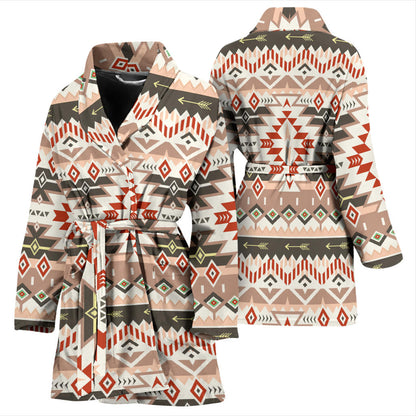 Aztec Pattern Print Design 05 Women Bathrobe