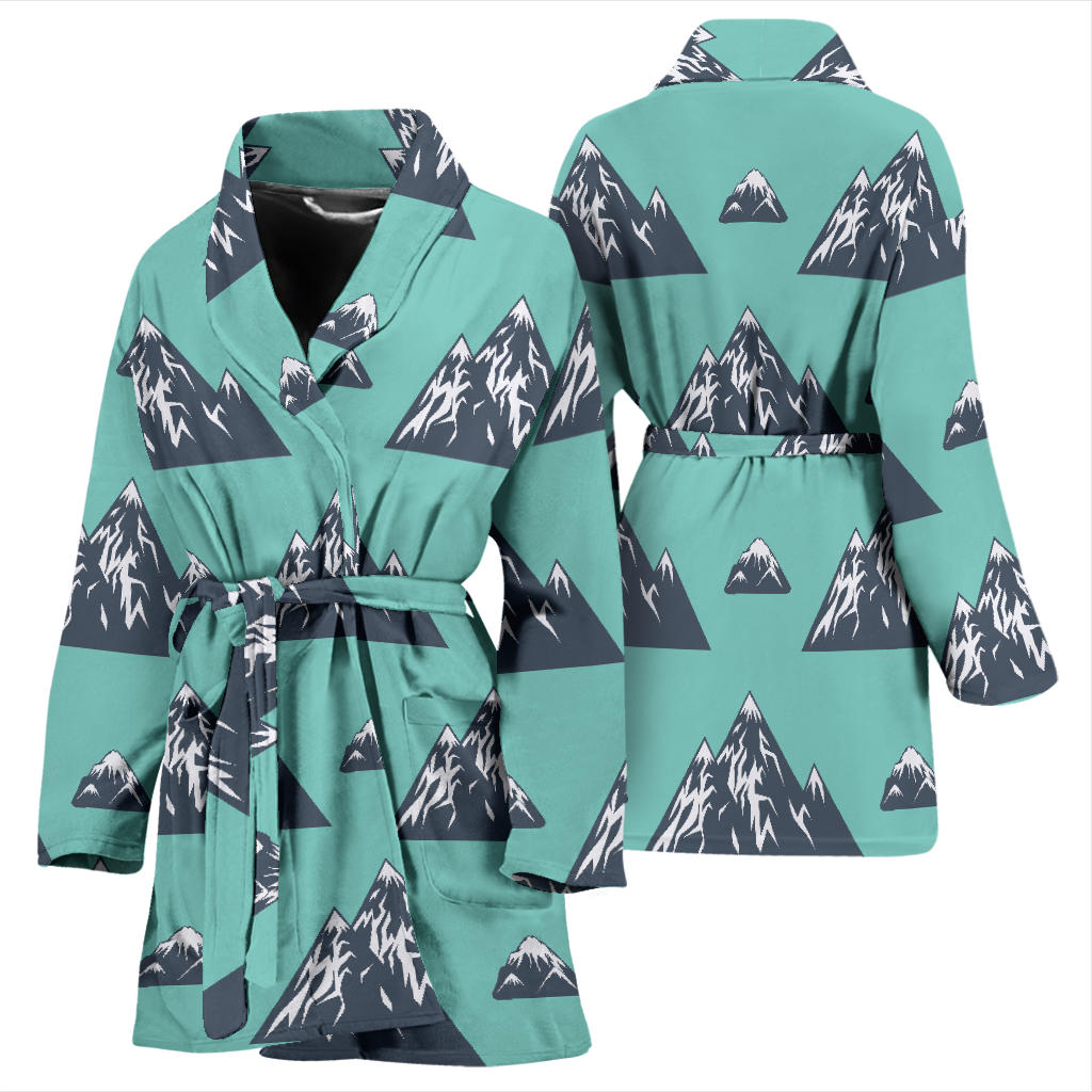 Mountain Pattern Print Design 01 Women Bathrobe