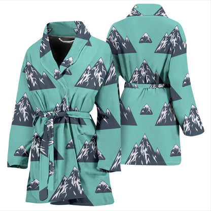 Mountain Pattern Print Design 01 Women Bathrobe