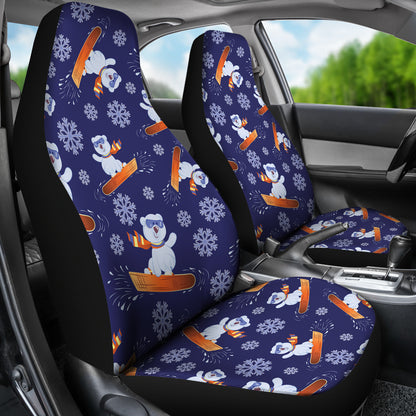 Snowboard Bear Print Design LKS305 Car Seat Covers