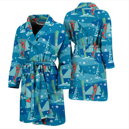 Snowboard Print Design LKS301 Men Bathrobe
