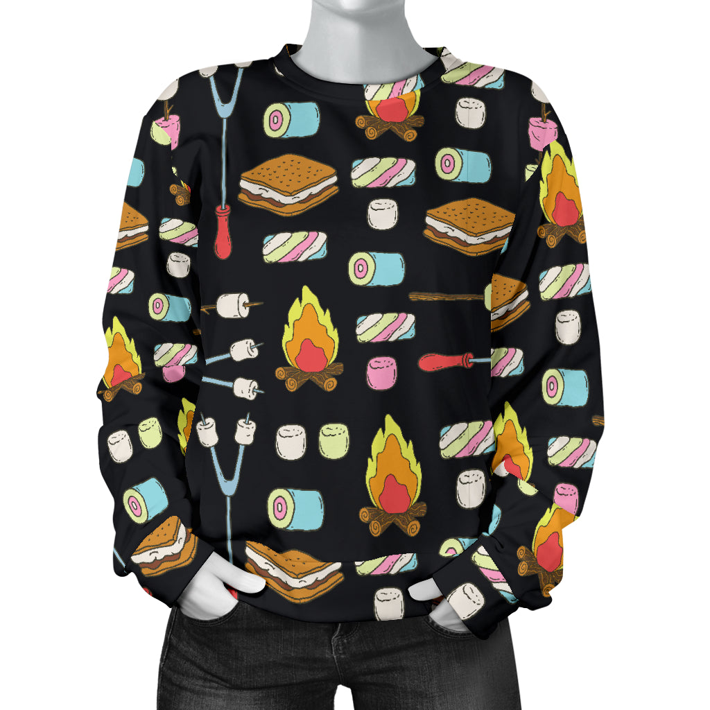 Camping Campfire Marshmallows Women Long Sleeve Sweatshirt