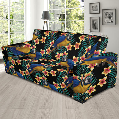 Macaw Pattern Print Design 01 Sofa Slipcover