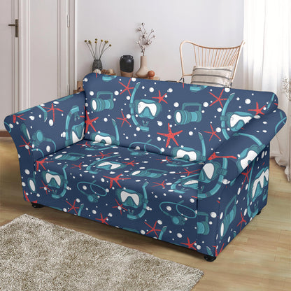Scuba Equipment Print Design LKS302 Loveseat Couch Slipcover